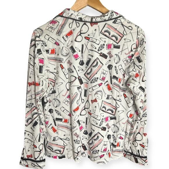 Kate Spade Loungewear Dream A Little Dream Cosmetic Makeup Pajama Top size L - Picture 8 of 12